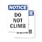 Signmission Do Not Climb, 7 in W x Rectangle, Plastic OS-2PACK-NS-P-710-V-11118 - alternate 1